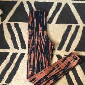 Black and burnt orange leggings